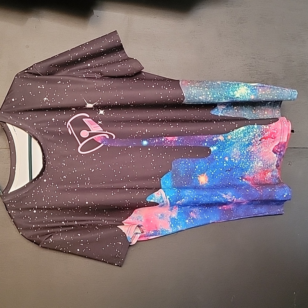 XL Silky Tee- Galaxy Drip Print